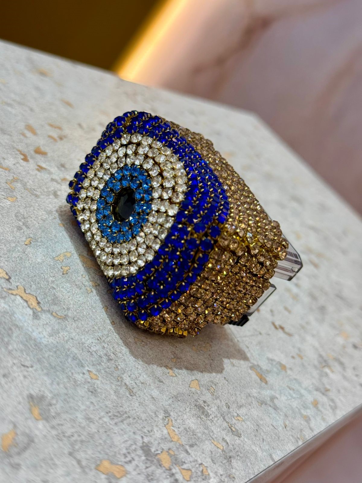 Carimbo customizado de olho grego em strass e metal! Pode ser feito do jeito que quiser, consulte disponibilidade!