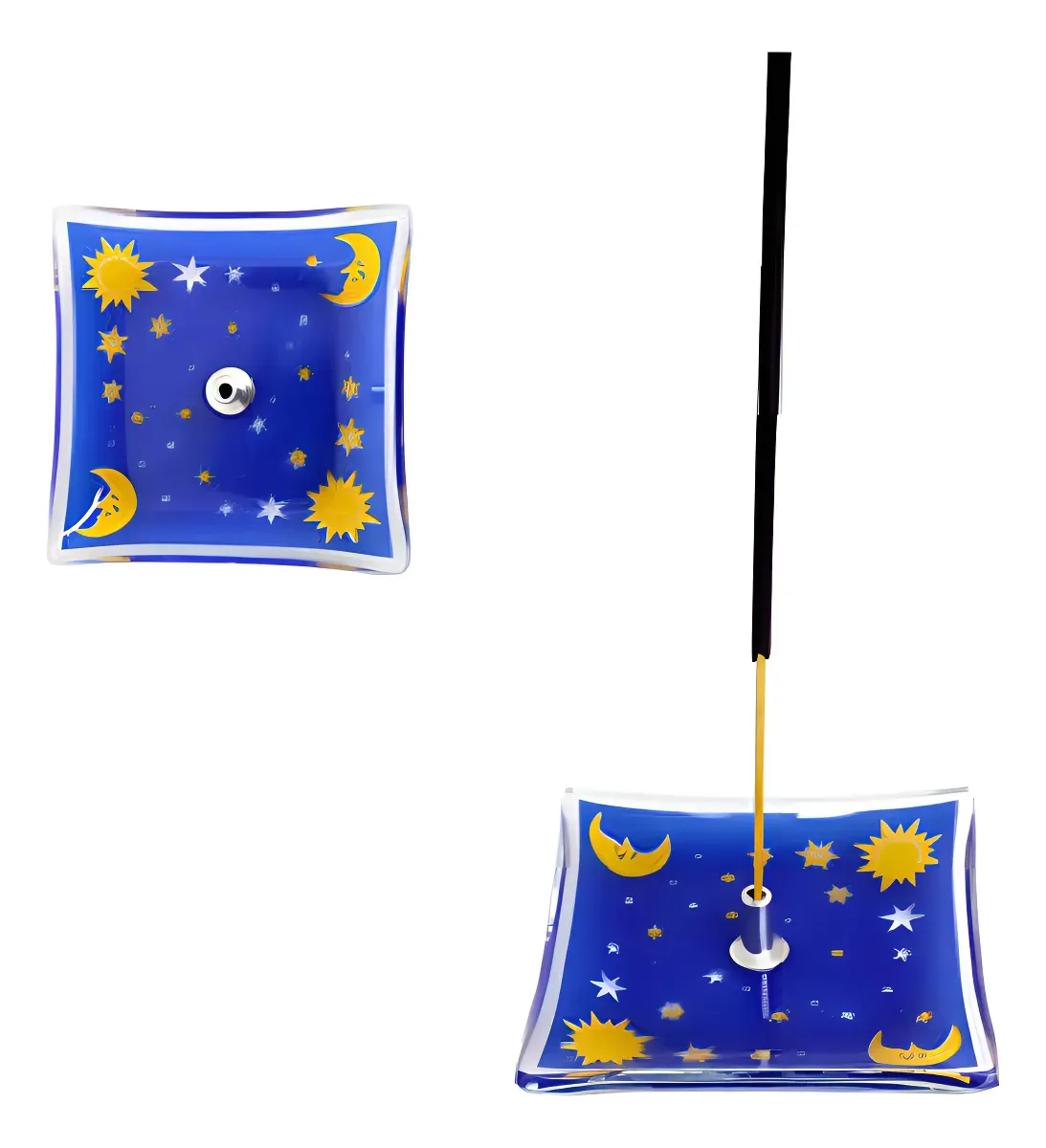 Descrição Descubra a elegância e a Feito de vidro de alta qualidade, o Incensário Celestial não apenas suporta seus incensos favoritos, mas também serve como uma peça decorativa. Perfeito para meditação, yoga ou simplesmente para relaxar após um dia agitado, este porta-incenso transforma qualquer momento em uma experiência sensorial. Adicione um toque de tranquilidade ao seu lar ou presenteie alguém especial com este acessório que une beleza e funcionalidade.serenidade que o Porta-incenso de Vidro Incensário Celestial Quadrado pode trazer para o seu espaço. Com um design quadrado sofisticado, este porta-incenso é ideal para quem busca harmonizar ambientes e criar uma atmosfera relaxante. Ele combina funcionalidade e estética, tornando-se um item indispensável para amantes de incensos.