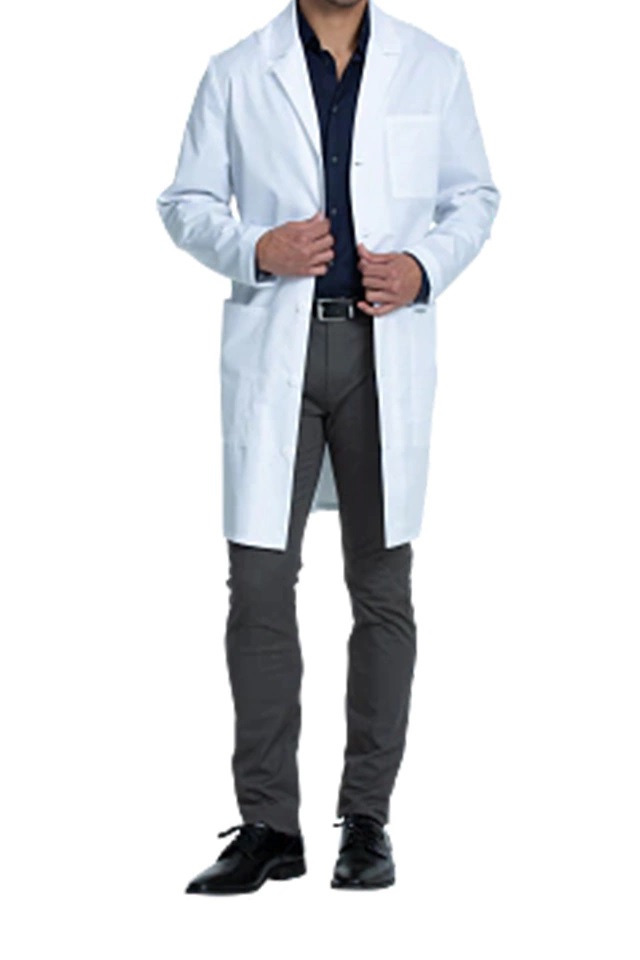 jaleco branco com gola v simples