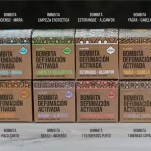 Características do produto Características principais Marca Sagrada Madre Modelo Defumacion Activada Formato do incenso Bombinhas Tipo de embalagem Caixa Fragrância Benjui-Almizcle Características de venda Formato de venda Unidade Unidades por embalagem 8 Peso Peso líquido 15 g Outros Duração 8 m Ingredientes Mirra, INCIENSO