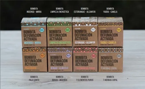 Características do produto Características principais Marca Sagrada Madre Modelo Defumacion Activada Formato do incenso Bombinhas Tipo de embalagem Caixa Fragrância Benjui-Almizcle Características de venda Formato de venda Unidade Unidades por embalagem 8 Peso Peso líquido 15 g Outros Duração 8 m Ingredientes Mirra, INCIENSO