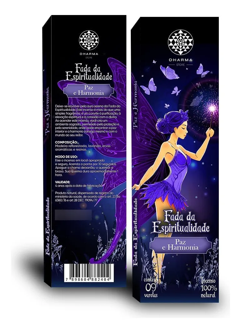Descrição Incenso Natural Dharma - Fada da Espiritualidade Deixe-se envolver pela aura serena da Fada da Espiritualidade. Este incenso é mais do que uma simples fragrância; é um convite à purificação, à elevação espiritual e à conexão com o divino. No acender este incenso você cria um ambiente sagrado, permeado pela proteção e pela serenidade, onde pode encontrar a paz interior e a harmonia consigo mesmo e com o mundo ao seu redor. ESPECIFICAÇÕES PRODUTO: Incenso Natural Dharma - Fada da Espiritualidade QUANTIDADE: 1 unidade com 9 varetas. COMPOSIÇÃO: Madeira reflorestada, lavanda, ervas aromáticas e resina. TEMPO DE QUEIMA: Aproximadamente 1 hora. Gratidão_/\_Muita Luz! Sem garantia