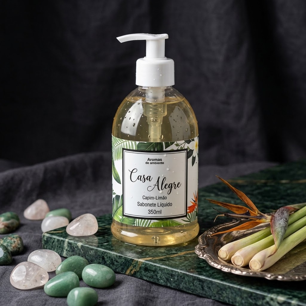 O Sabonete Líquido Casa Alegre Capim Limão apresenta uma fragrância revigorante e fresca, que inspira sensações de aconchego e bem-estar. Ideal para transformar momentos simples em experiências sensoriais únicas, oferece limpeza eficaz com toque suave e delicado.