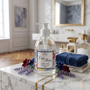 O Sabonete Líquido Casa Alegre Violeta e Lavanda proporciona uma experiência sensorial única, remetendo ao aconchego e conforto de um lar familiar. Sua fórmula com pH equilibrado respeita a pele, promovendo uma limpeza adequada sem ressecar. Indicado para todos os tipos de pele, é perfeito para o uso diário, garantindo uma sensação suave e agradável.