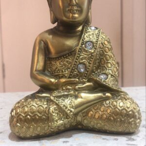 BUDA HINDU TIBETANO MEDITANDO Tamanho: Pequeno Cor: Dourado Premium Material: Resina de alta qualidade
