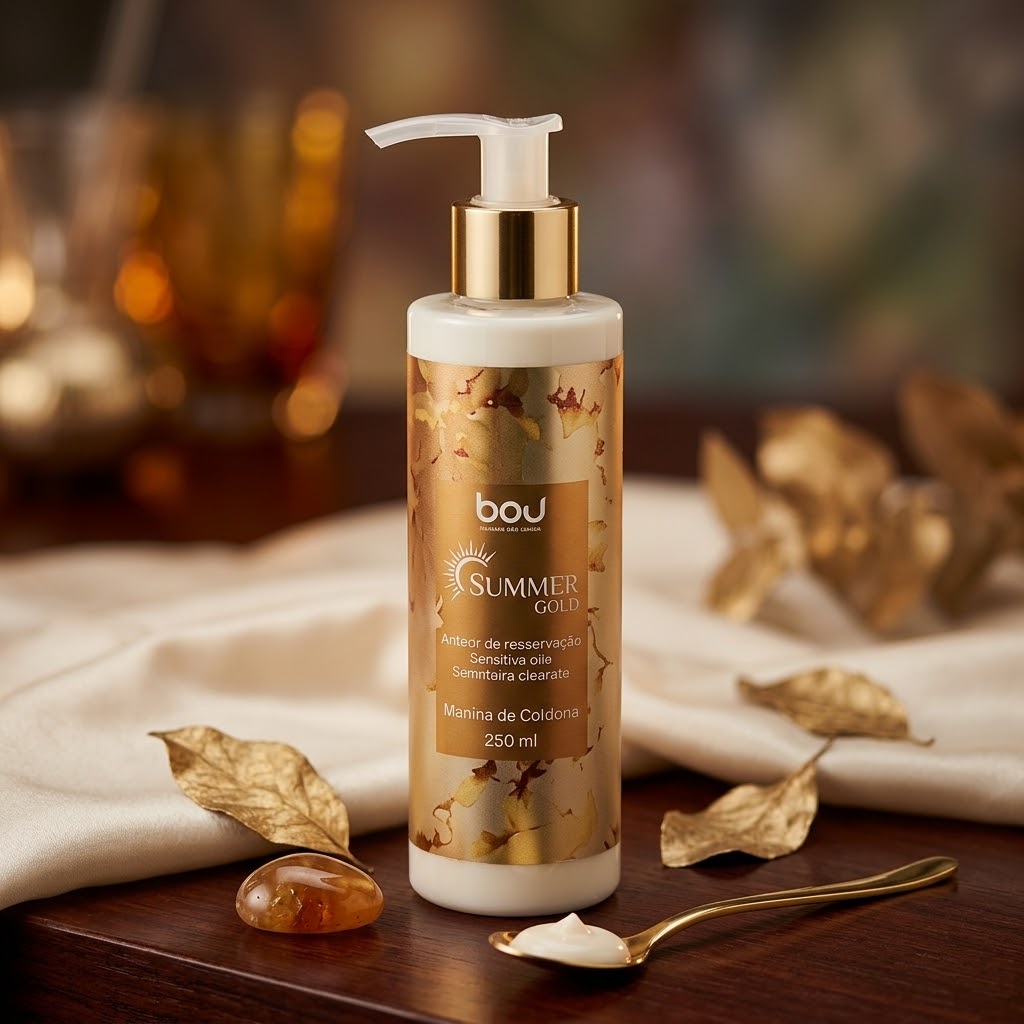 Aproveite os dias de sol com cuidado e sofisticação. A Loção Hidratante Summer Gold foi desenvolvida para nutrir profundamente, proteger e perfumar a pele com uma textura leve e toque aveludado. Enriquecida com Manteiga de Manga e Vitamina E, ela proporciona maciez intensa e ajuda a manter a pele hidratada mesmo após a exposição solar. Um verdadeiro carinho para sua pele dourada de verão.