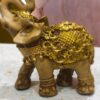 Estátua Decorativa Elefante da Prosperidade Sorte Fortuna Resina Decoração Luxo Indiano Feng Shui