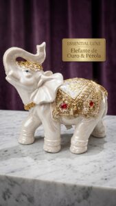 Elefante Decorativo Indiano De Resina Sorte Sabedoria