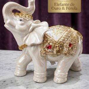 Elefante Decorativo Indiano De Resina Sorte Sabedoria