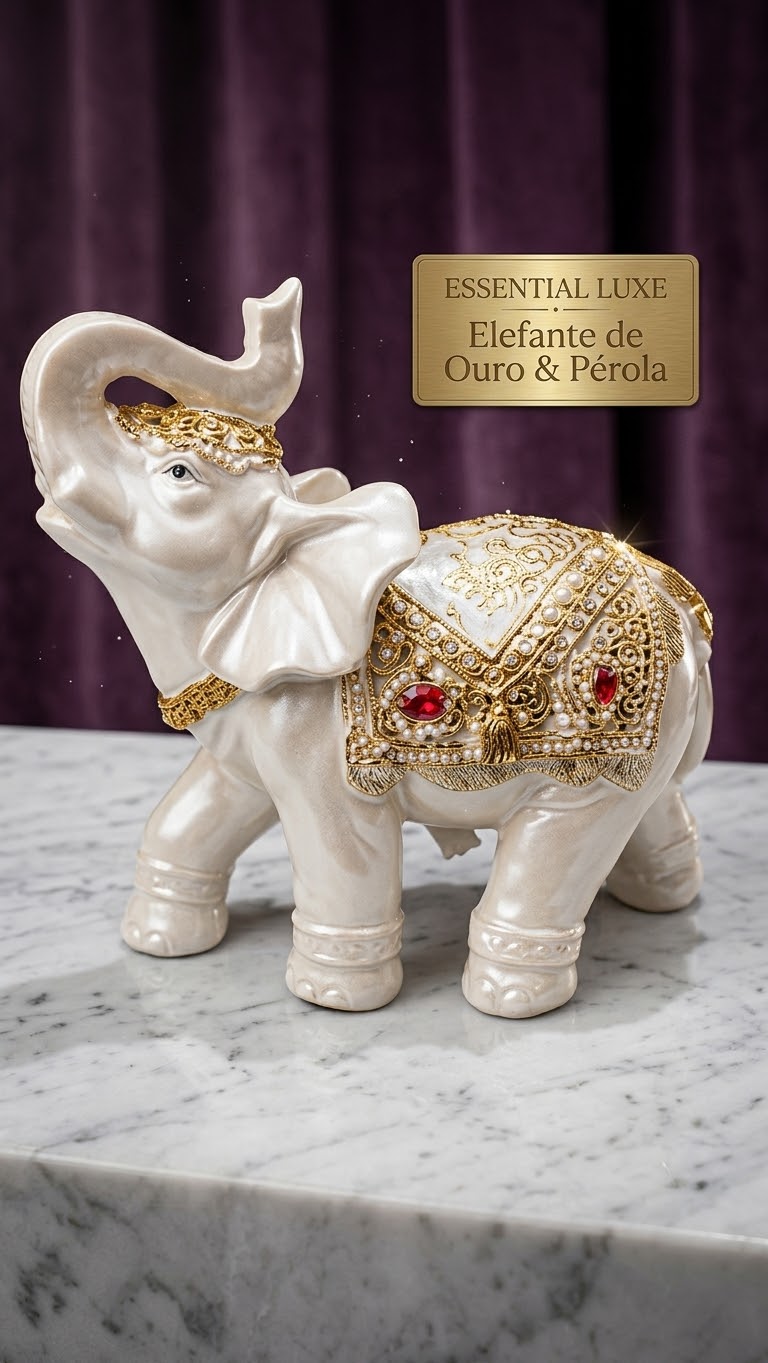 Elefante Decorativo Indiano De Resina Sorte Sabedoria