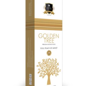 O Golden Tree da Alaukik Incense é um incenso de massala premium feito na Índia, reconhecido por suas propriedades refrescantes, espirituais e de limpeza energética. Vendido em pacotes de aproximadamente 90g (cerca de 60 varetas), é formulado com ingredientes naturais para uma queima lenta.