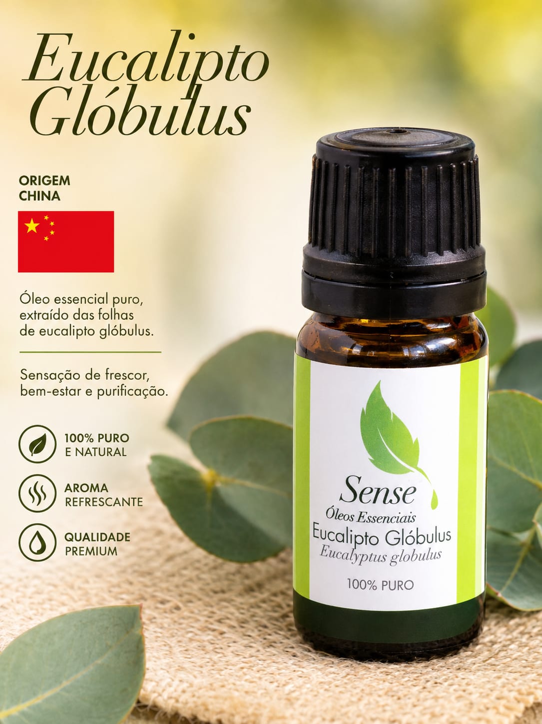 Aroma que trabalha conflitos pelo aprimoramento da comunicação. Fortalece a respiração e o foco mental. Melhora a integração com a vida e atua como purificador geral. Expectorante natural, ajuda a limpar p corpo de toxinas e microorganismos. Auxilia no tratamento de sinusite, rinite e gripes.