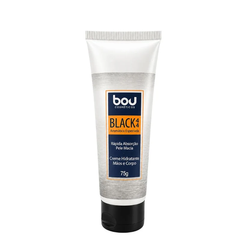 Praticidade, sofisticação e cuidado em um só produto. O Creme Hidratante Black 44 foi desenvolvido para acompanhar a rotina dos homens que valorizam bem-estar e estilo. Com textura leve, de rápida absorção e uma fragrância aromática especiada marcante, proporciona hidratação intensa sem deixar a pele oleosa. Ideal para mãos e corpo, sua fórmula nutre, suaviza e revigora, enquanto envolve a pele em um perfume elegante e duradouro. O toque perfeito de confiança e cuidado para qualquer momento do dia.